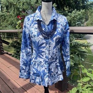 Talbots versatile blouse (shacket), fabulous contemporary print
